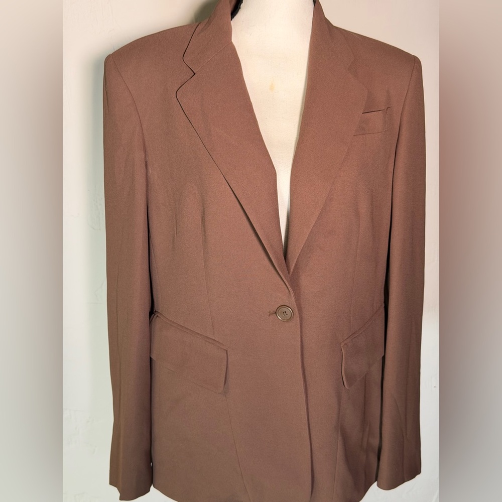 INC International Concepts Brown One Button Blazer